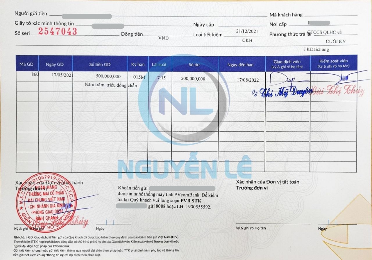 thẻ tiết kiệm ngân hàng Pvcombank