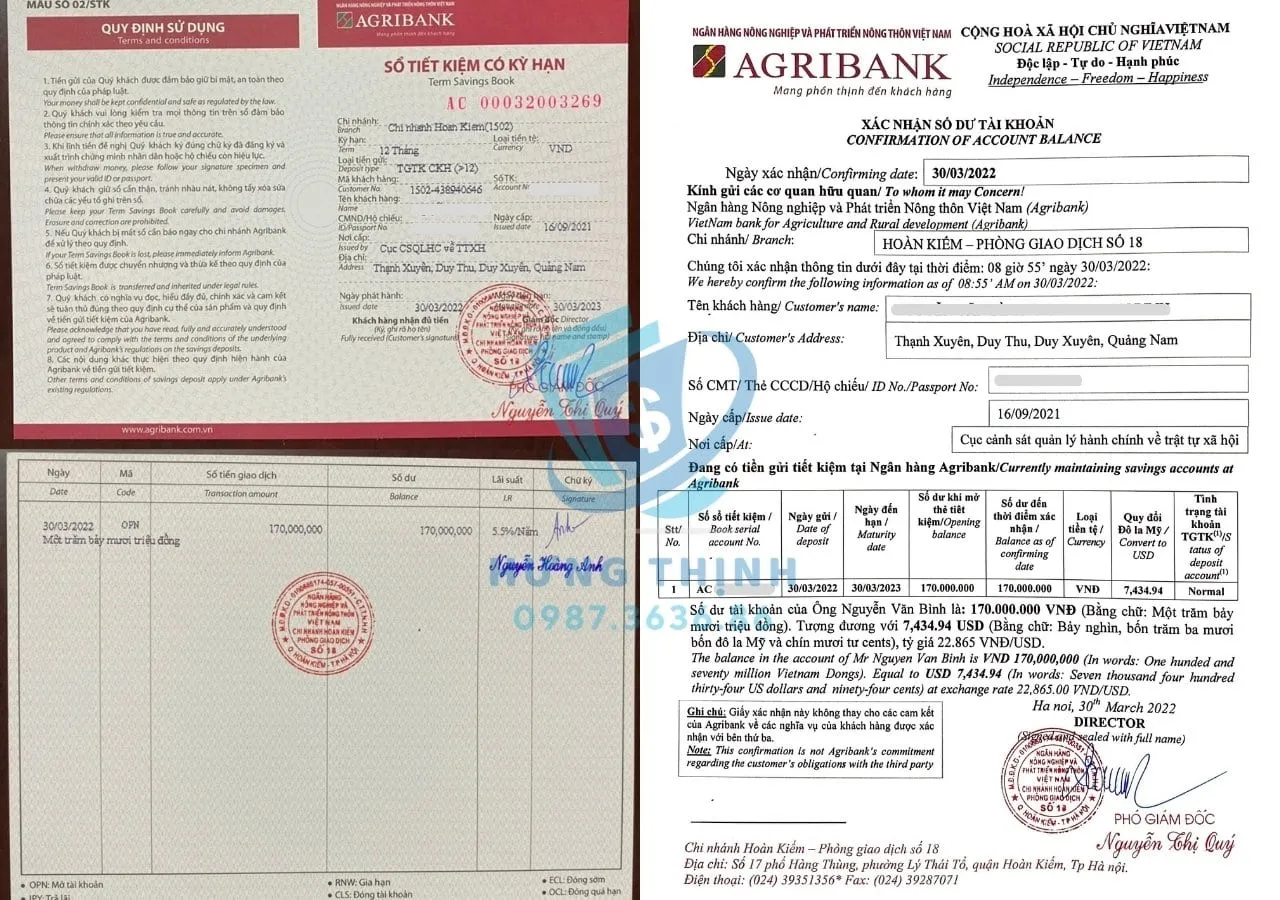 Sổ tiết kiệm ngân hàng Agribank