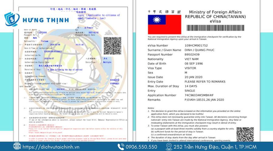 Dieu Kien Xin Visa Quan Hong Dai Loan