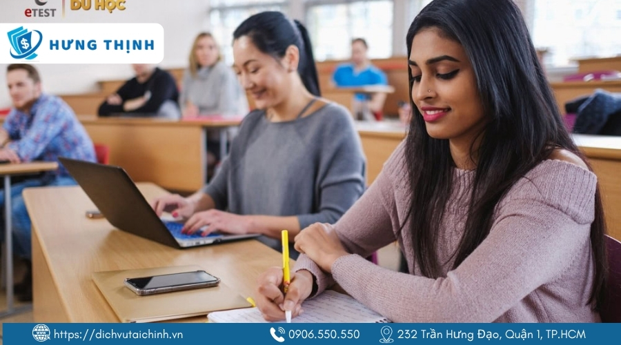 Lộ trình đại học/sau đại học gồm nộp đơn trường top và chuẩn bị học bổng, visa