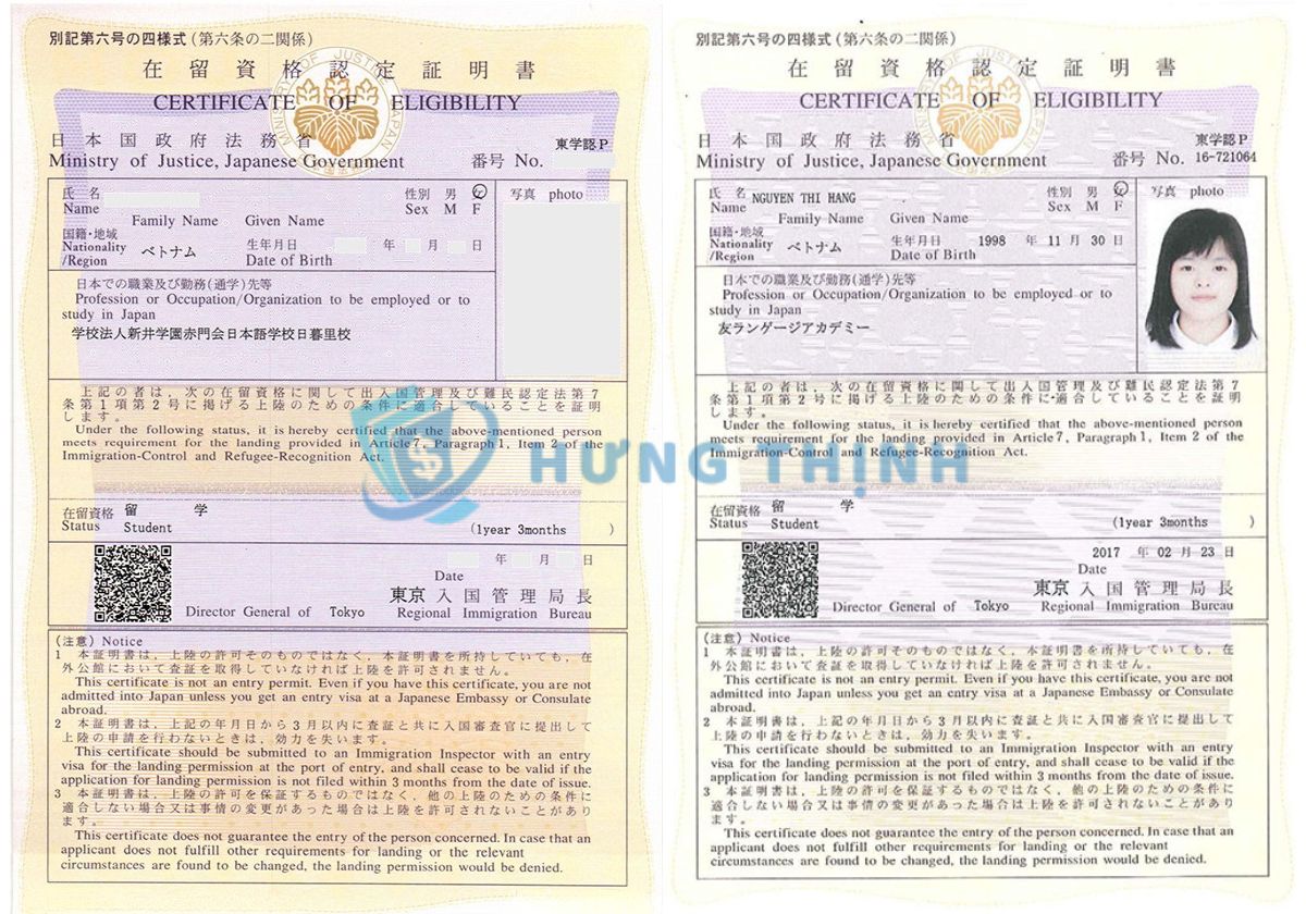 Chứng minh tài chính xin Giấy tư cách lưu trú (COE) Nhật Bản