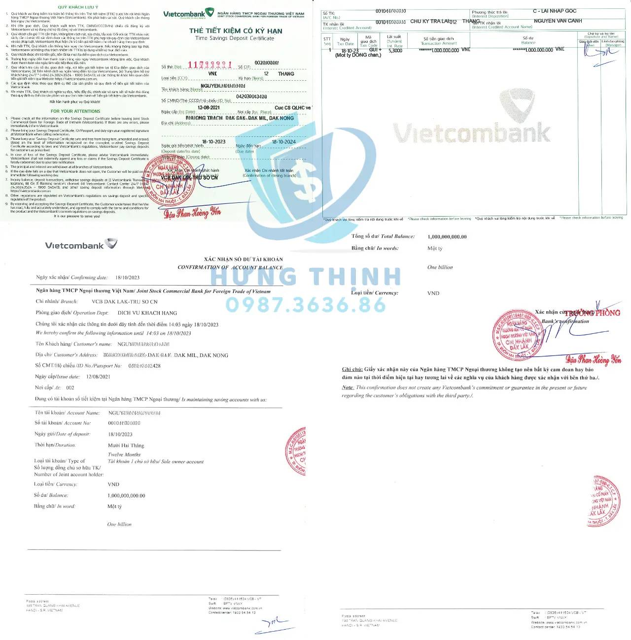 Du Học Áo Có Bắt Buộc Chứng Minh Tài Chính Không? Quy Định Mới Nhất 2026 5 Mẫu sổ tiết kiệm chứng minh tài chính du học Áo của ngân hàng Vietcombank.